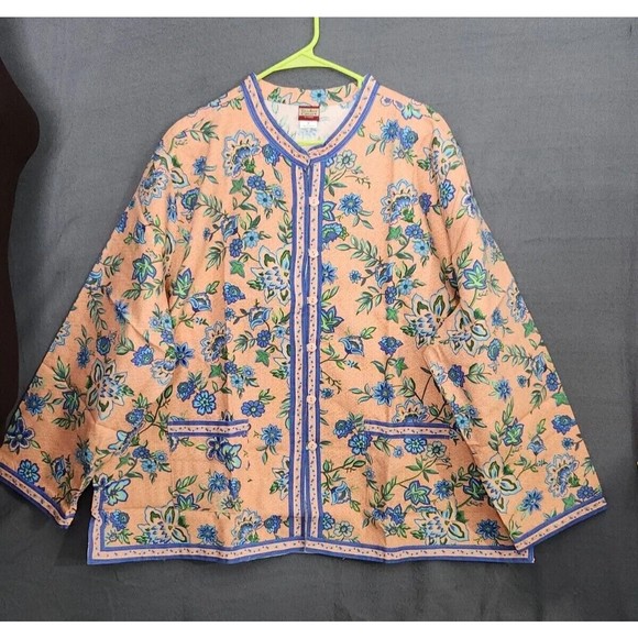 Tudor‎ Court Colorful Floral Blazer Jacket Pockets Button Front Womens Sz 3X NWT - Picture 1 of 13
